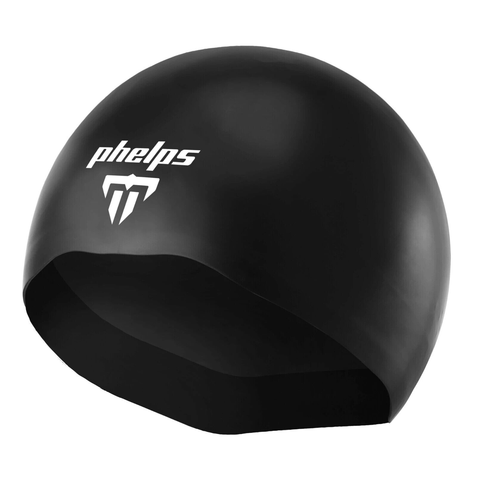 MP Phelps Adult 100% Silicone Black Swimming Race Cap Low Drag PreShaped