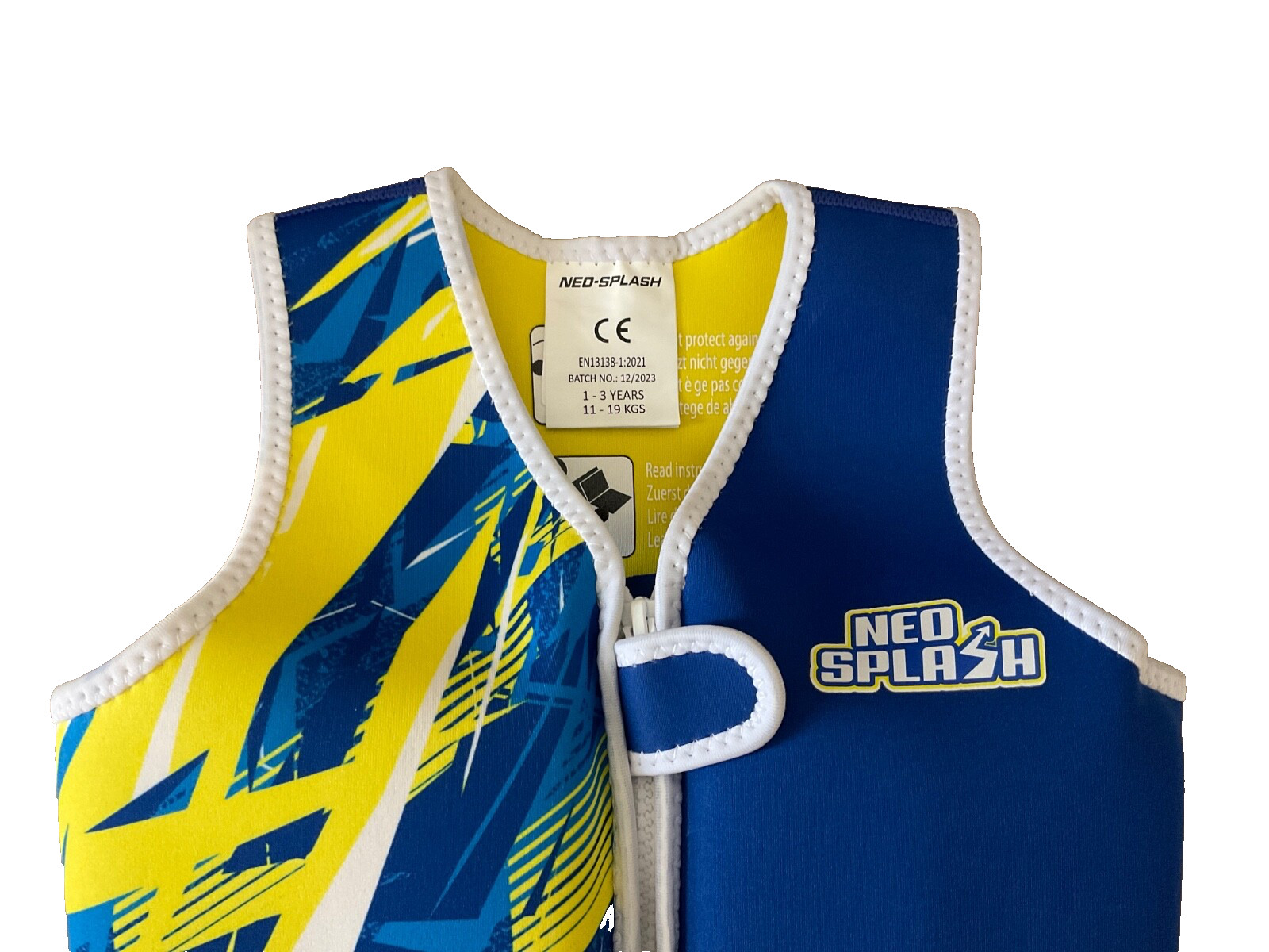 Neo Splash Kids Swim Vest Neoprene With Safety Strap – Age 1-3 Years (11-19 KGS)