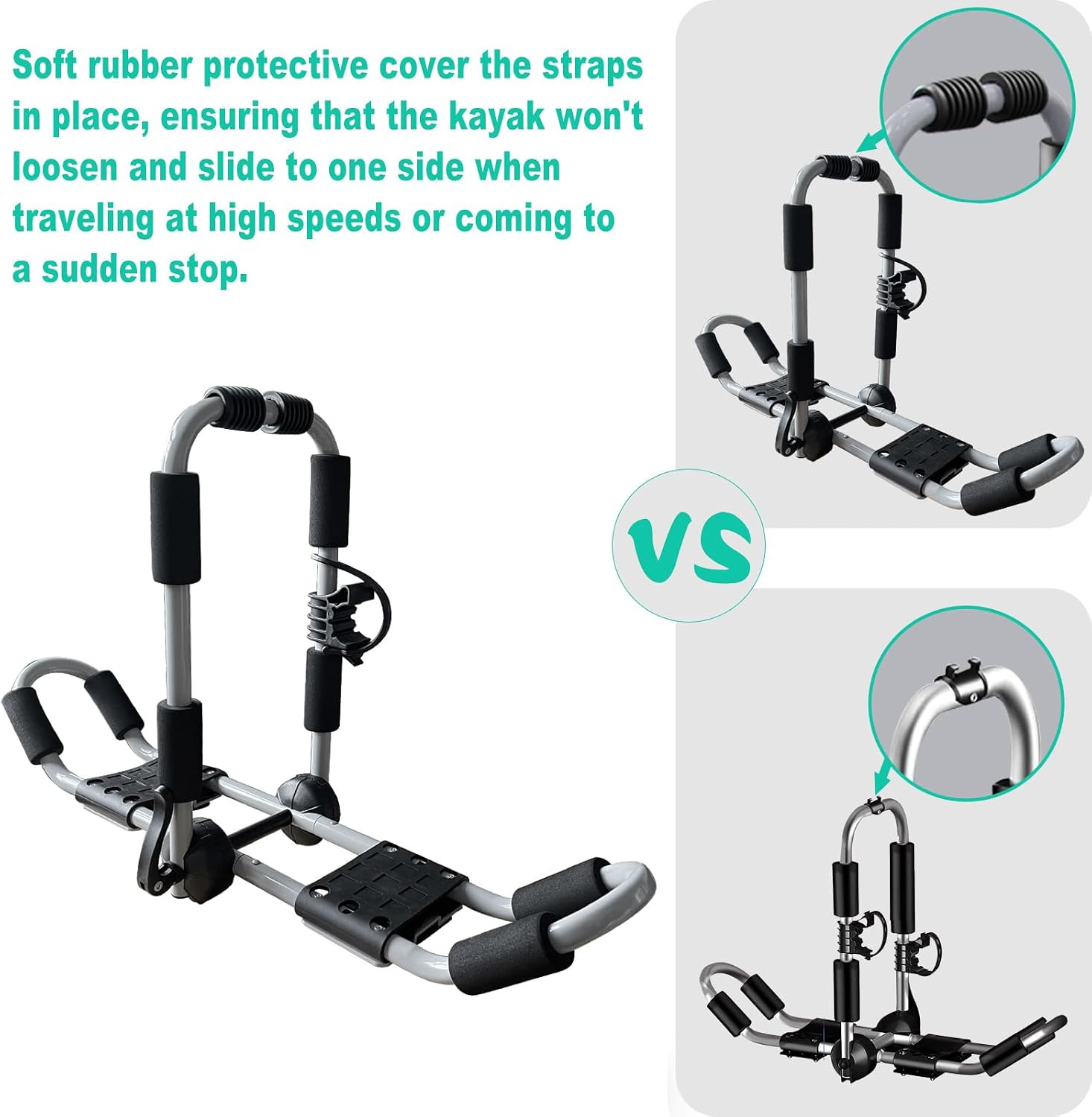Kayak Roof Rack 4-In-1 Folding Adjustable Bilateral J-Shaped Roof Rack for Kayak