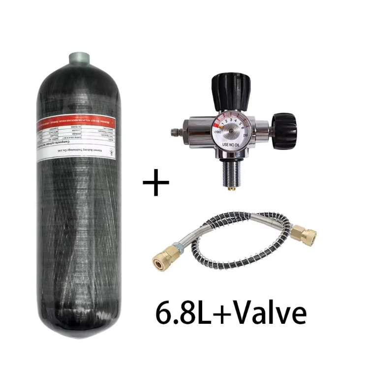 6.8L Carbon Fiber Cylinder High Pressure Tank Fill Station Scuba Diving 4500PSI