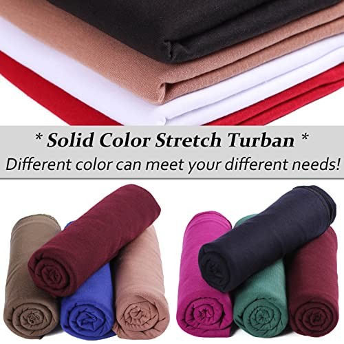 1 Piece Stretch Head Wrap Jersey Turban Long Hair Scarf Soft Z1 Dark Gray