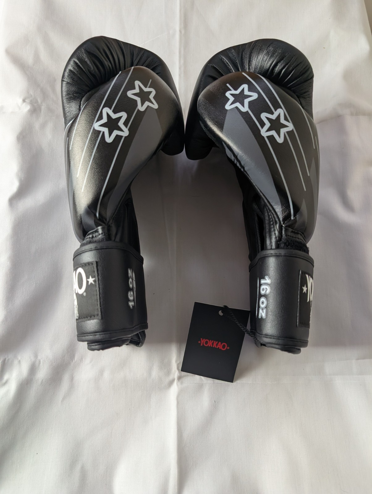 YOKKAO 16 oz Boxing Gloves Black Gray Muay Thai Sparring Training