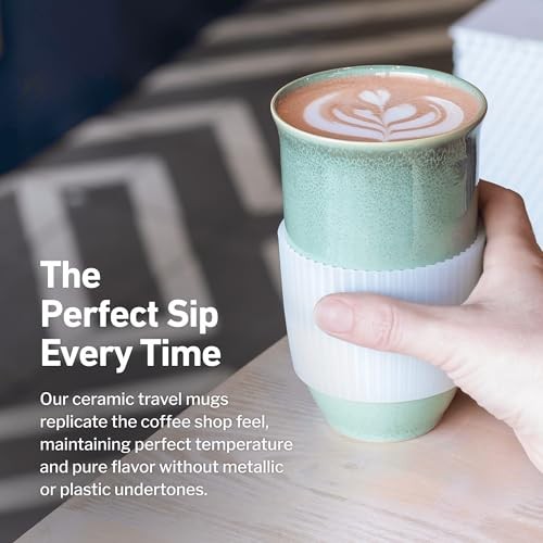 Coffee Travel Mug – Reusable Coffee – Microwave & Dishwasher 16 Ounces Emerald
