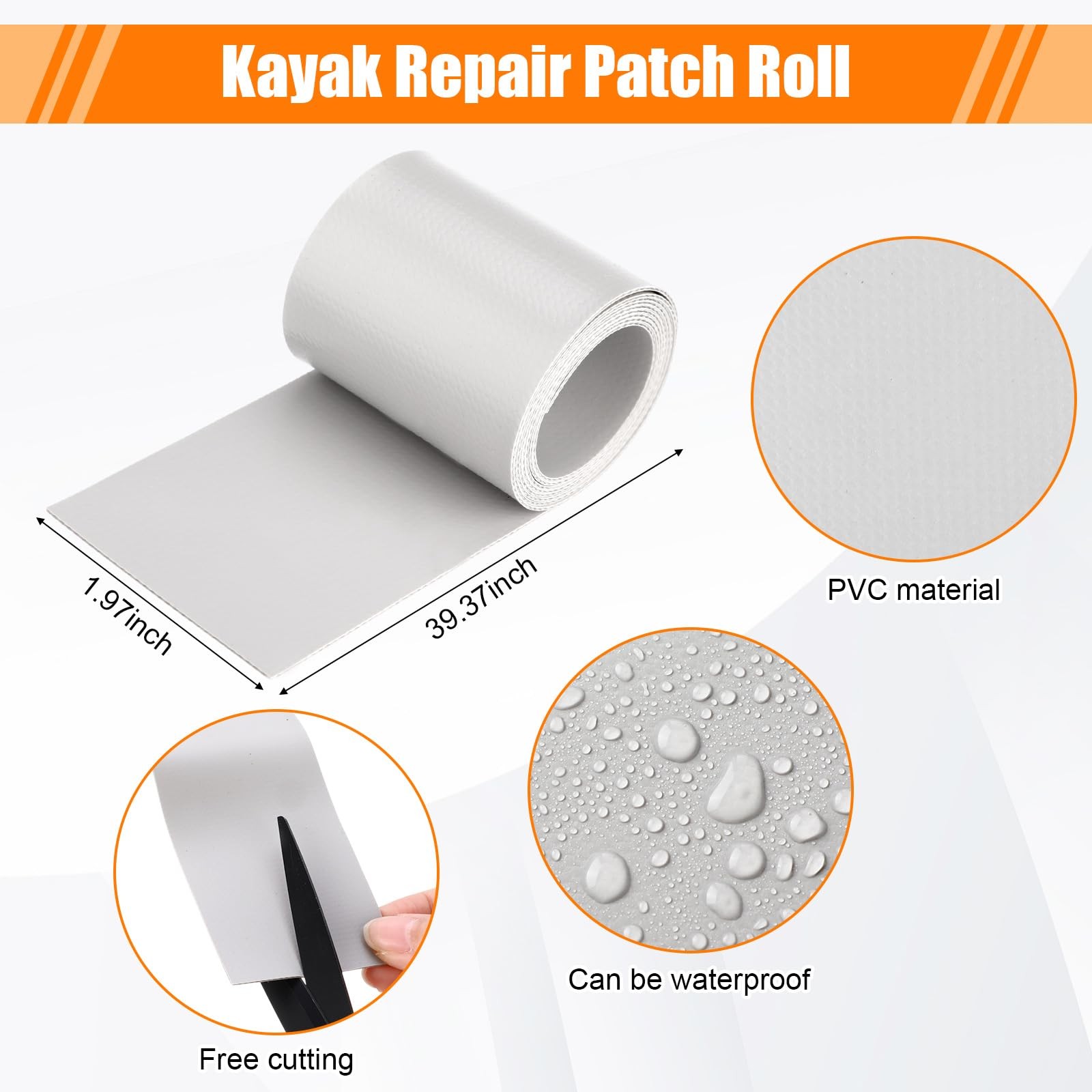 Inflatable Boat Repair Kit Include 3 x PVC Patch, 10 x Reinforcing Mesh Cord,…