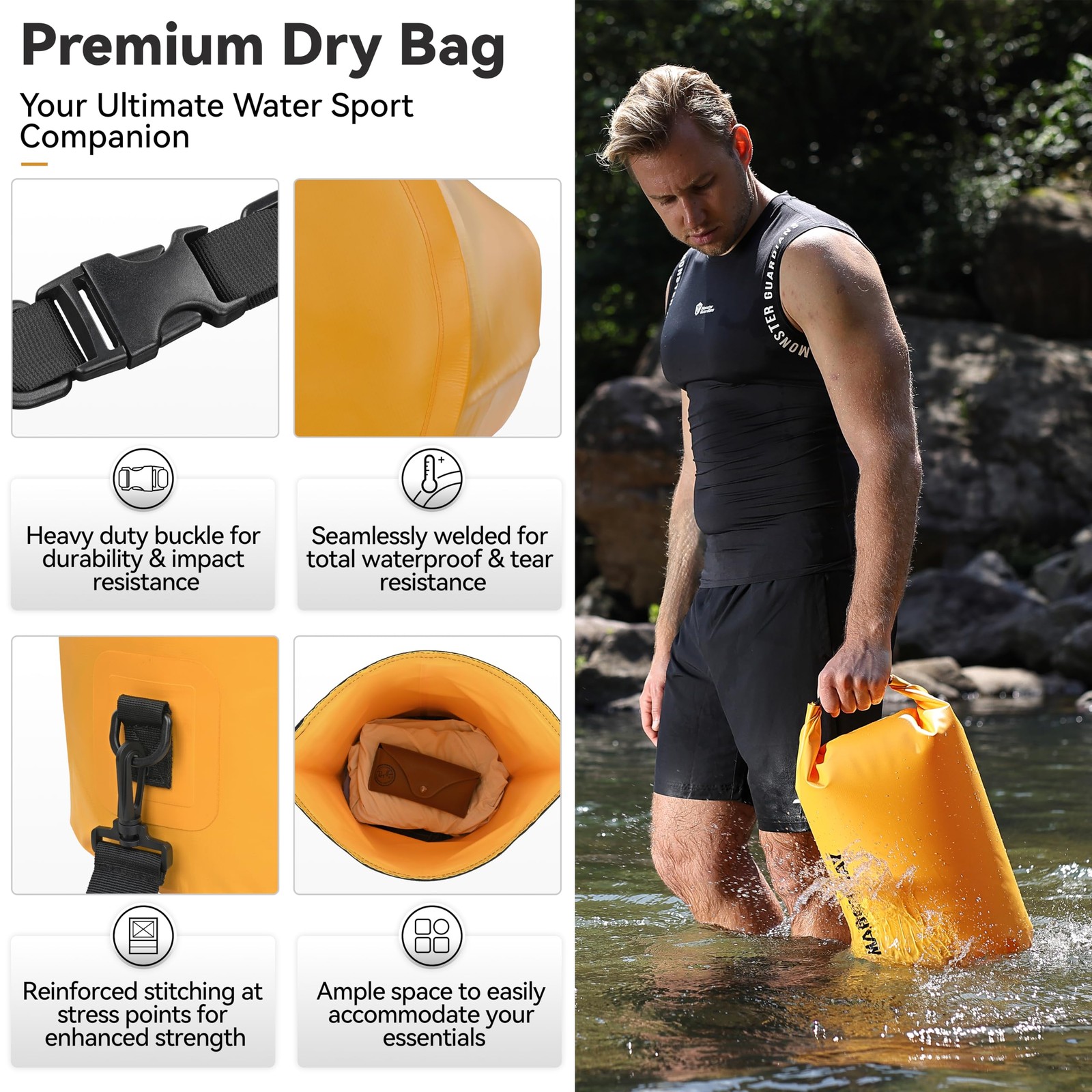 Marchway Floating Waterproof Dry Bag Backpack 5L/10L/20L/30L/40L Roll Top Sack