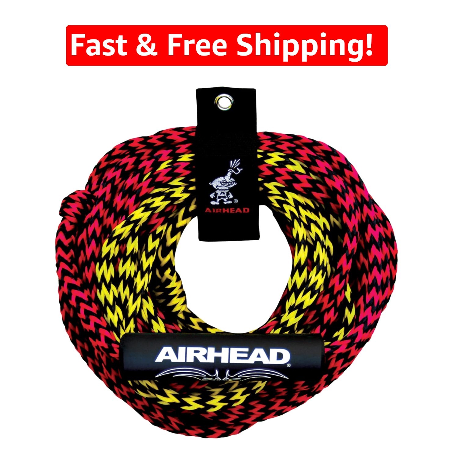 60 ft Heavy Duty 1-4 Person Tow Rope for Tubing – UV Resistant & Lightweight