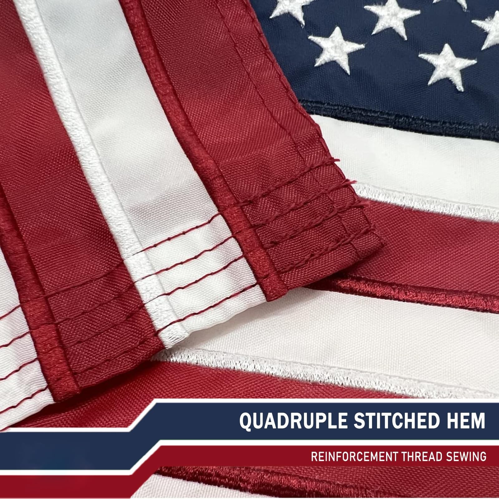 ROTERDON American Flag 12×18 Inch, Embroidered 50 Inch