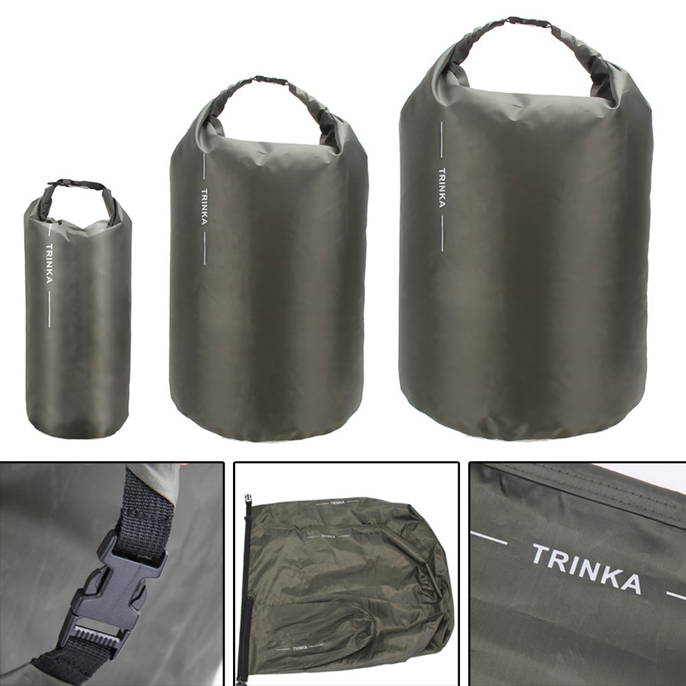 Waterproof Dry Bag Boating Hiking Army Green Water Resistant Accessories