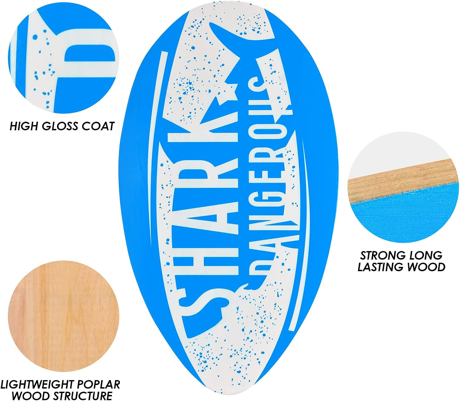 35 Inch Skimboard with High Gloss Coat Wood Skim Board for Beginners,Kids, Teena