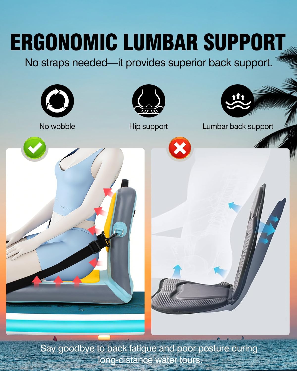 WOOWAVE Paddle Board Seat with Back Support, Portable Kayak Seats,Universal l…