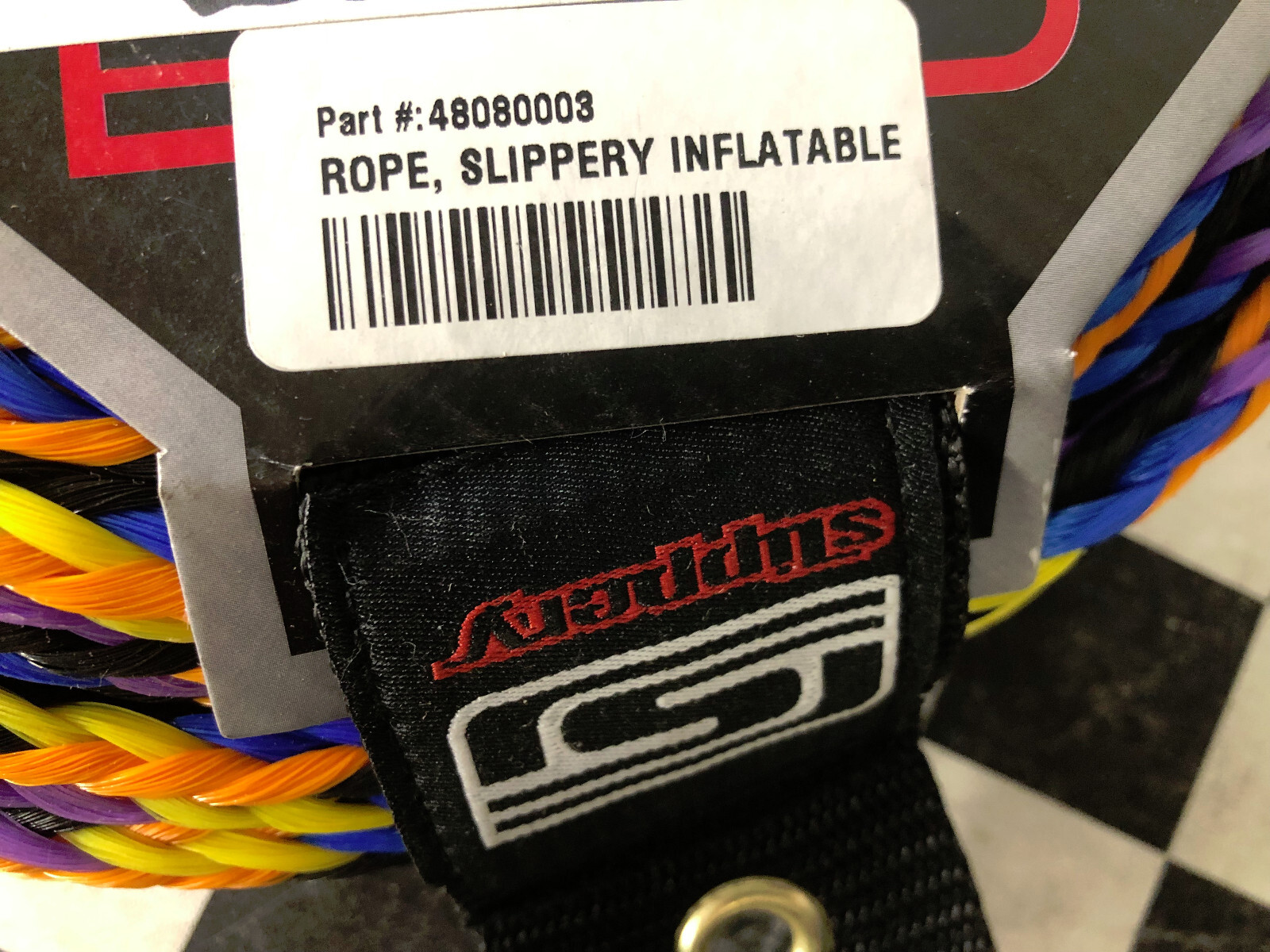 Slippery 60 ft. MultiColor Inflatable Water Tube Boat Tow Rope for 1 & 2 Riders