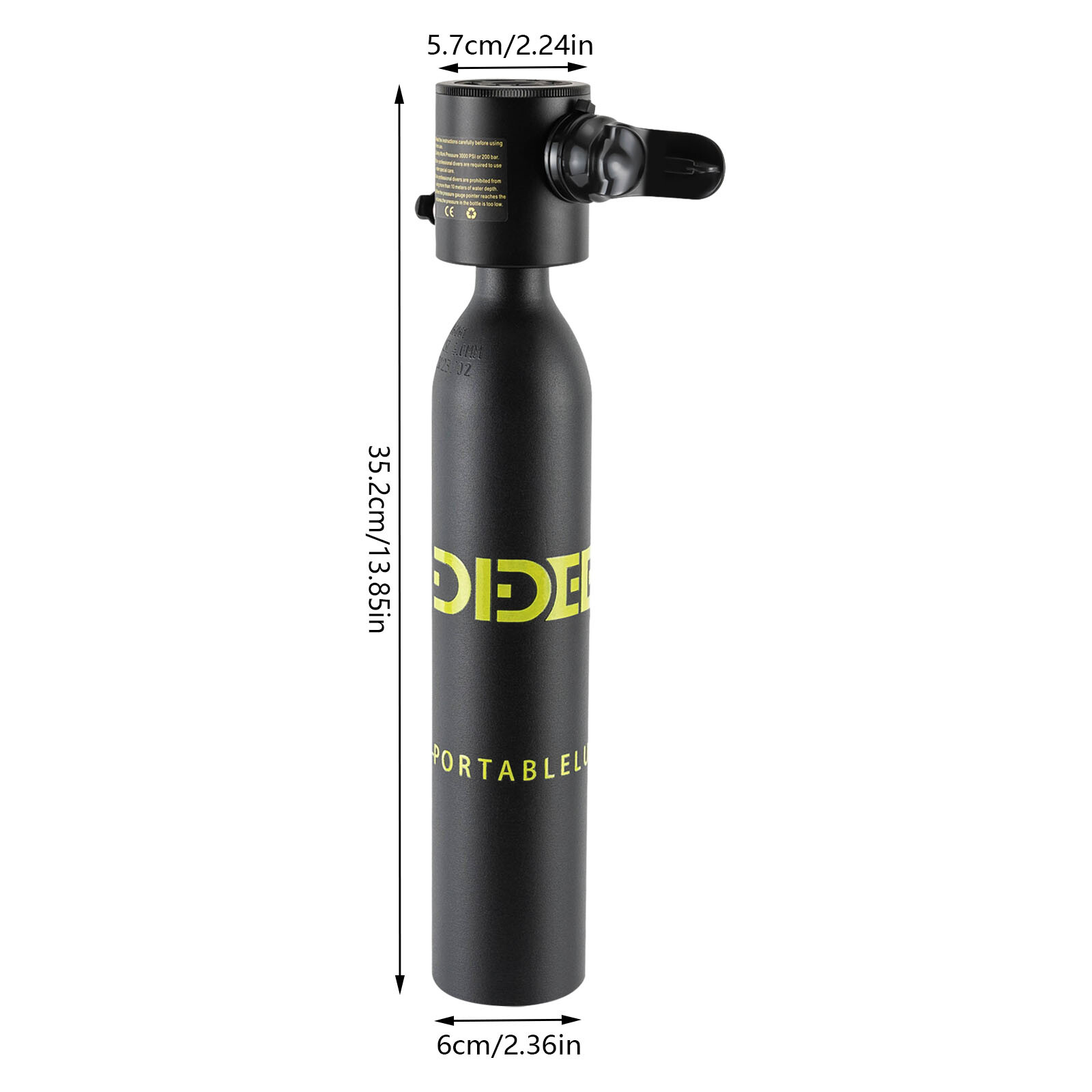 0.5L Oxygen Tank Pump Equipment Underwater Breath 2 * Mini Scuba Diving Case