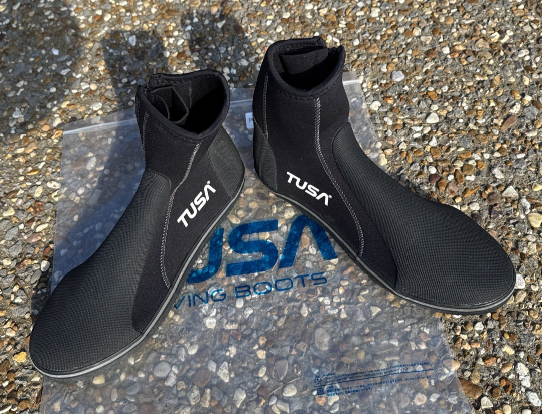 Tusa SS Dive Boots 5MM Men’s Size 11 SCUBA Snorkeling Black Diving Booties