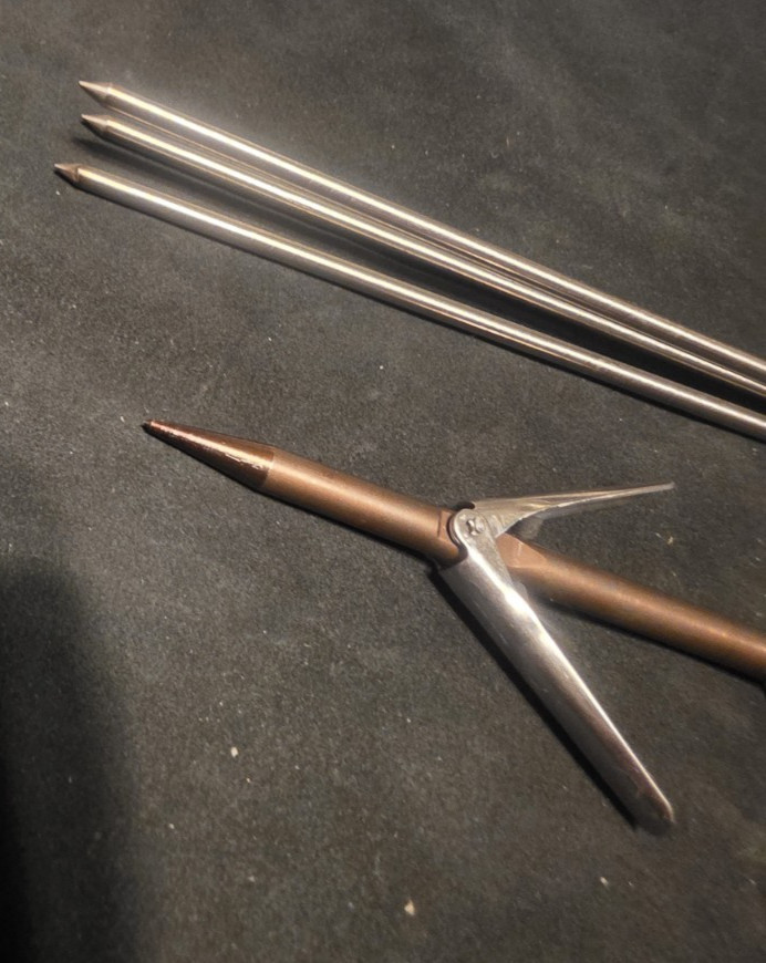 Spearfishing Spear Tip Lot – Cressi 3-Prong Paralyzer & Mechanical Double barb