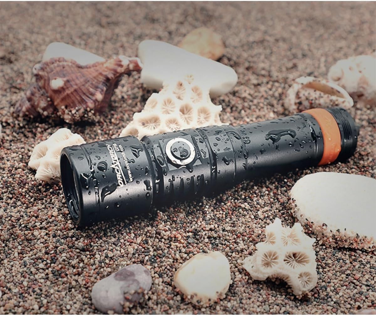 3000 Lumen Scuba Diving Flashlight, IP68 Waterproof 150M Submersible