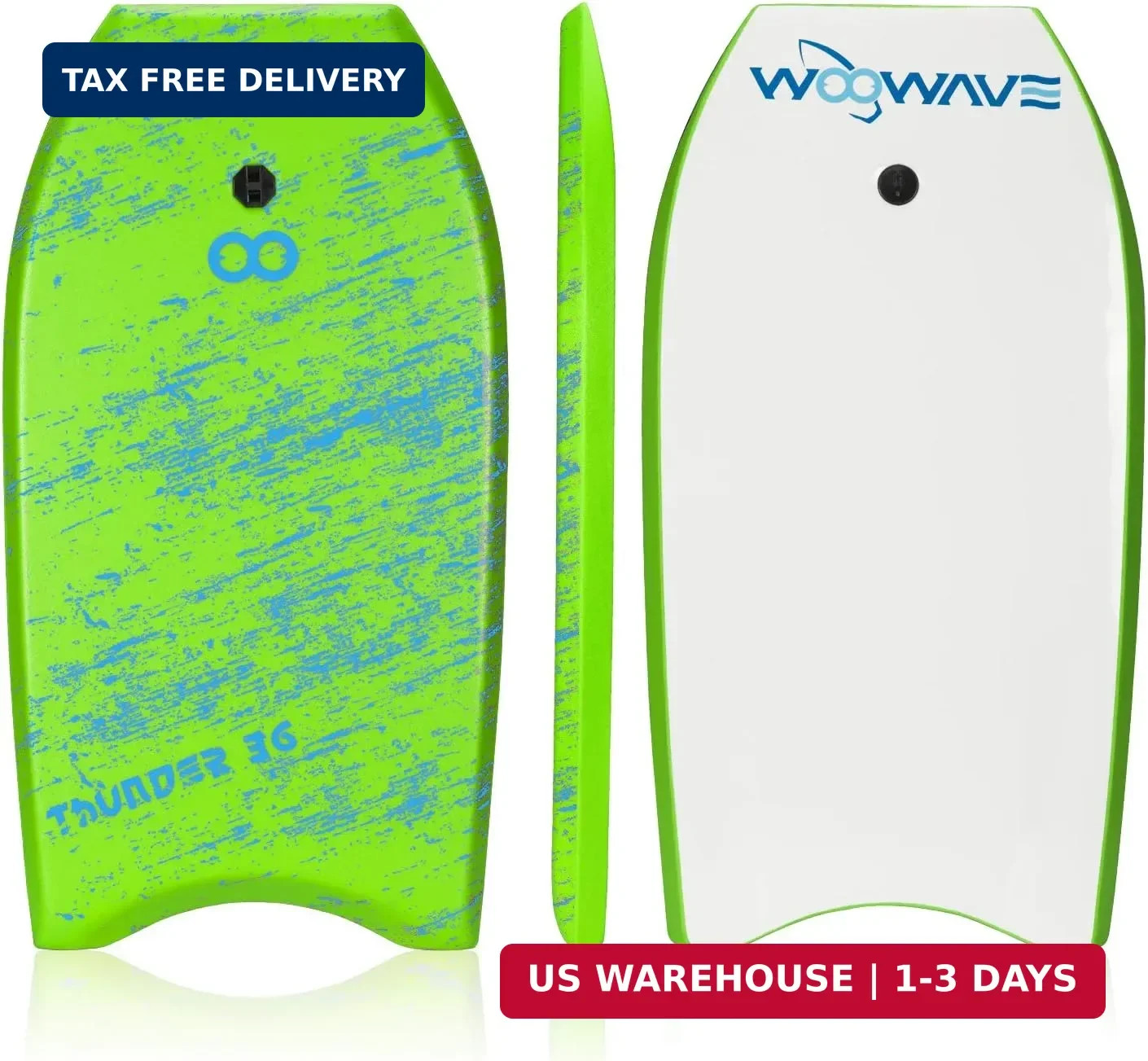 WOOWAVE Bodyboard 33-inch/36-inch/41-inch Super Lightweight Body Board with Coil