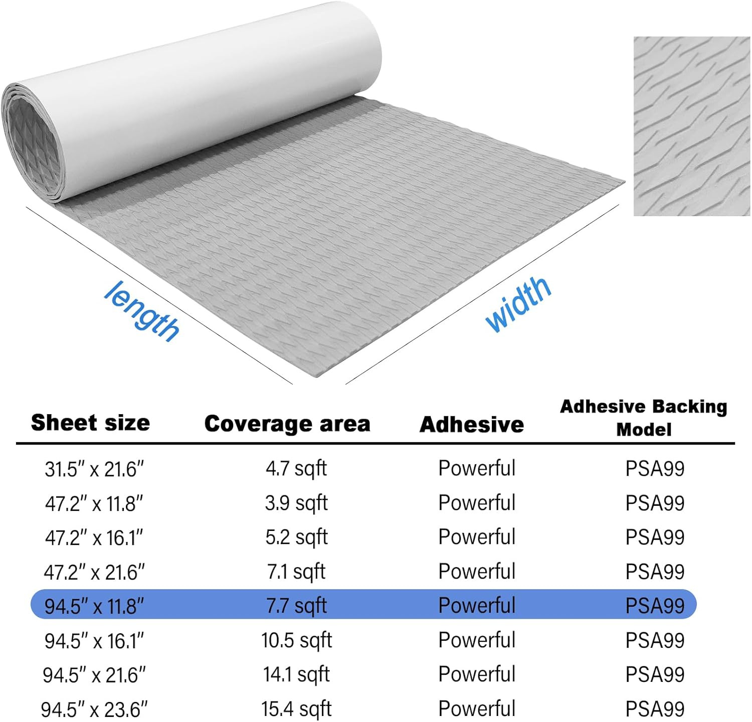 EVA Foam Boat Decking Sheet Universal DIY Surfboard Traction Pad Non-Slip Gri…