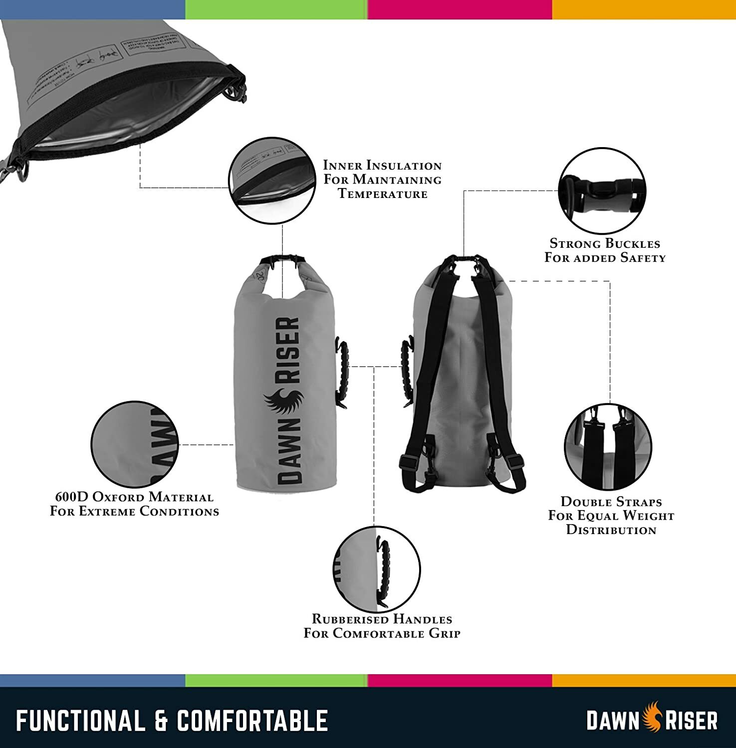 Dawn Riser Waterproof Dry Bag 10L Fishing Camping Kayak Hiking Hunting Water
