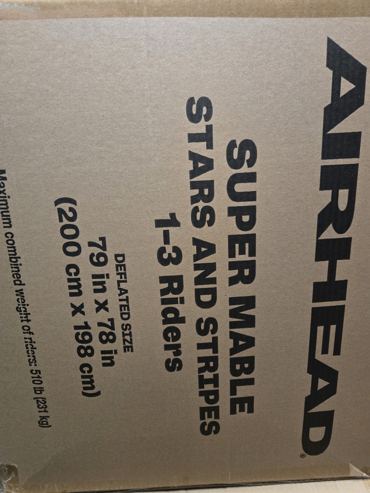 Airhead Super Mable 3 Rider Towable Tube Stars & Stripes Inflatable Boat Tube