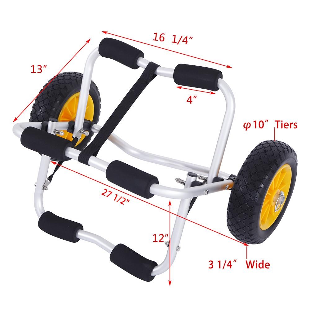 Kayak Canoe Jon Boat Carrier Dolly Trailer Trolley Transport Cart Wheel US SHIP