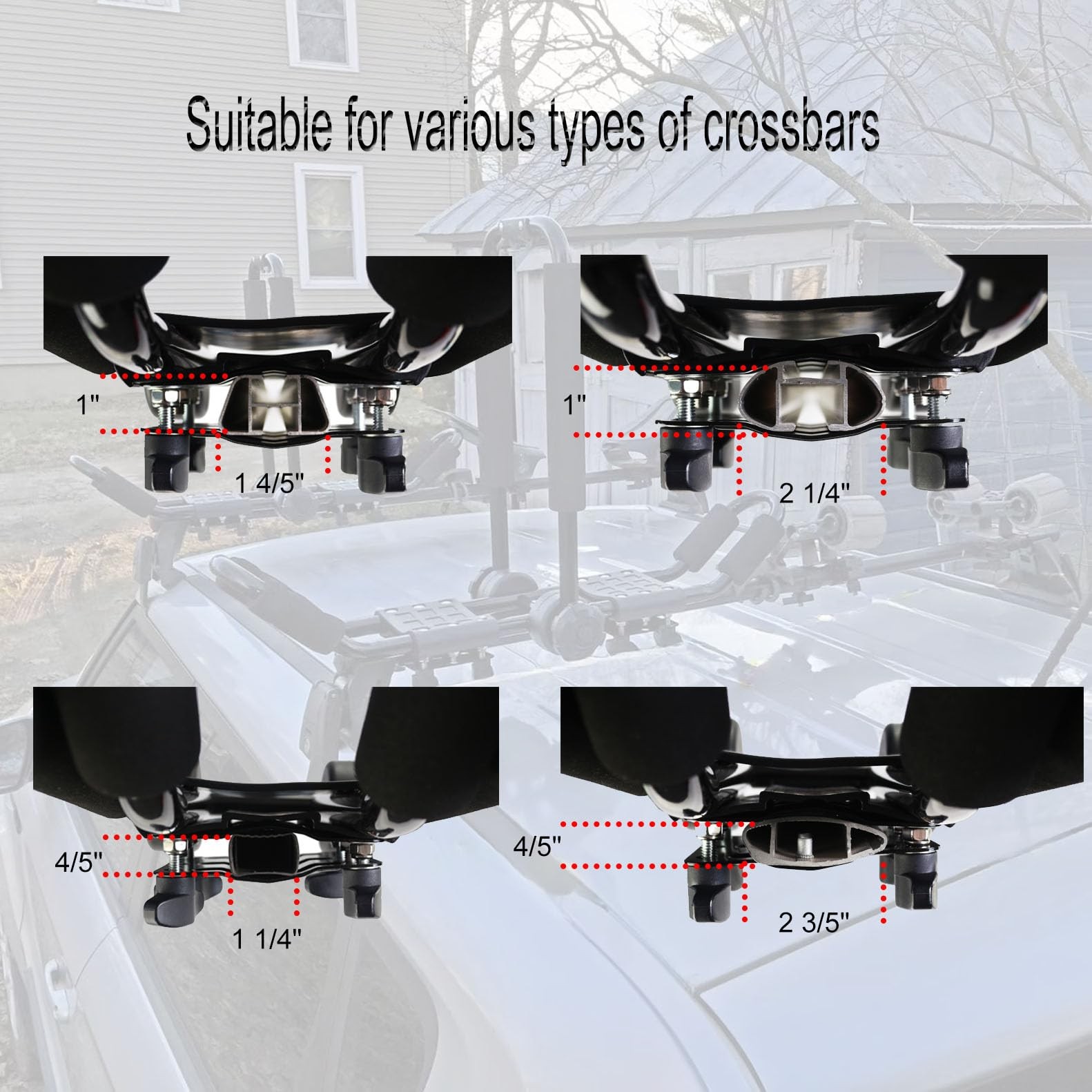 Folding Kayak Roof Rack Adjustable for Kayak/Canoe/Sup,J-Bar Rack on Roof Mounti