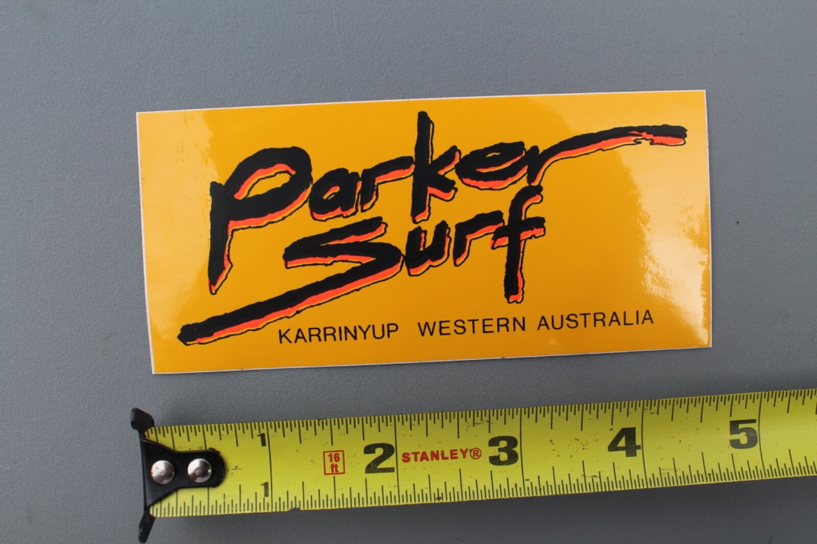 Parker Surf Surfboards Neon Orange Australia 80’s V61B Vintage Surfing STICKER