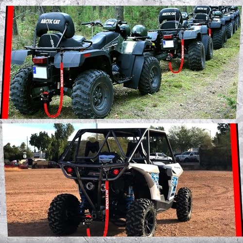 2.5FT UTV ATV Recovery Strap 19400LBS with Winch Hook and D-Ring Shackle, 2ft