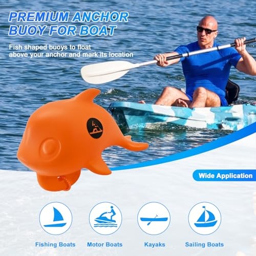 Floating Anchor Marker Buoy for Jet Ski, Boat, Kayak, Dolphins Shaped Anchor