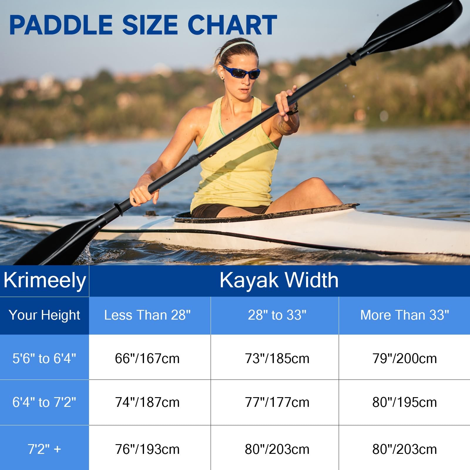 Kayak Paddle, 60″ to 90″ Canoe Paddle Telescoping Adjustable for Boat Oars Fi…