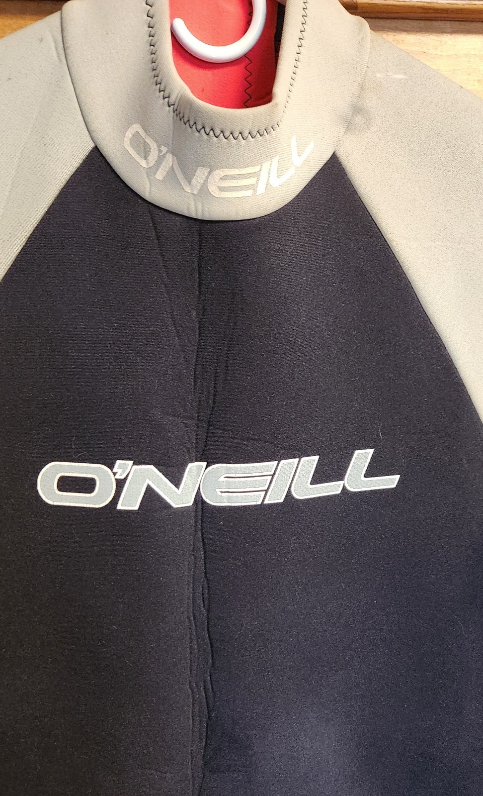 O”NEILL Reactor 2/3 WetSuit XL #7157 USA MADE Vintage Black Blue Gray Back Zip