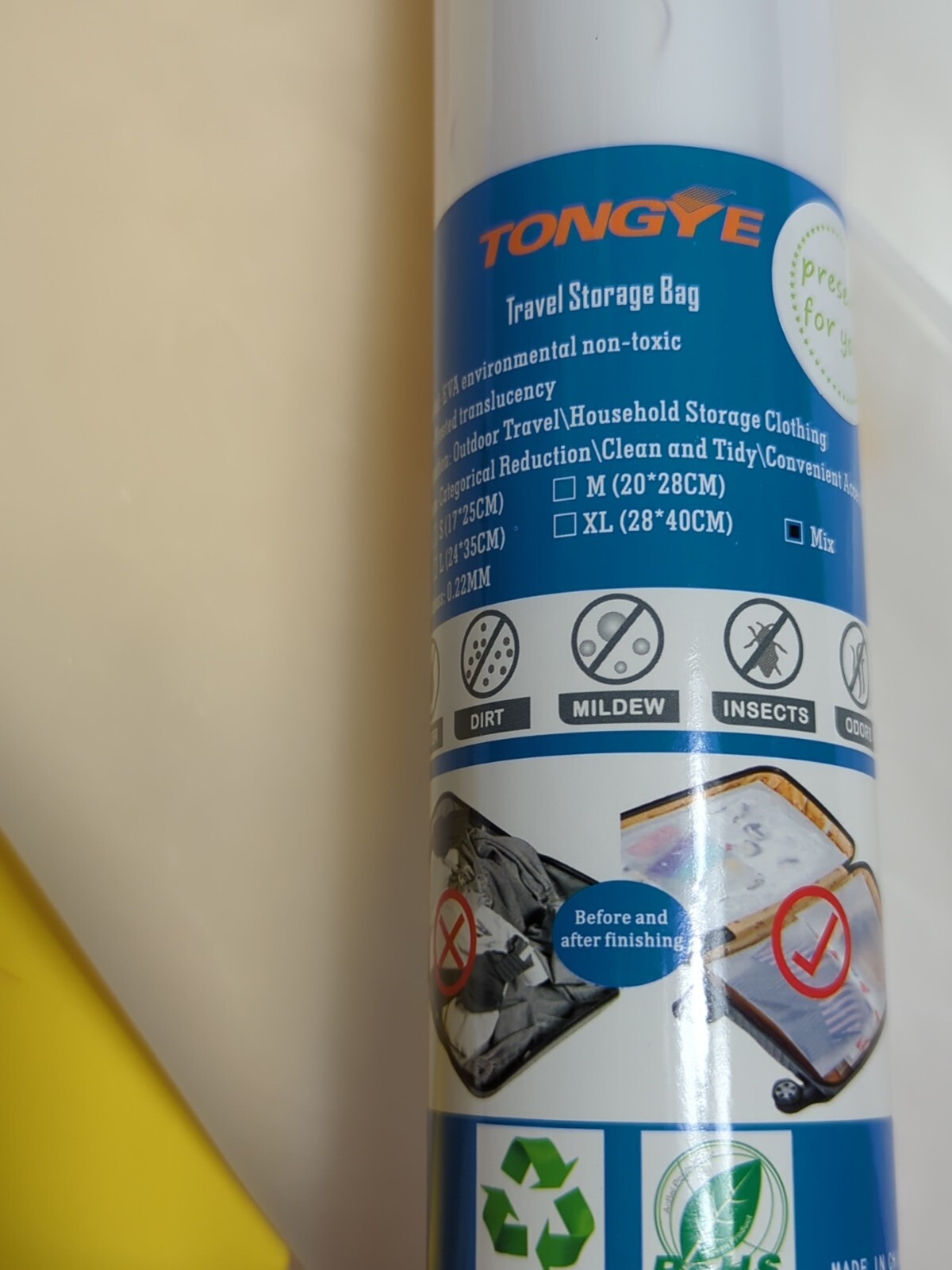 Tongue Waterproof Dry Bag Yellow 10L & Storage Bags New