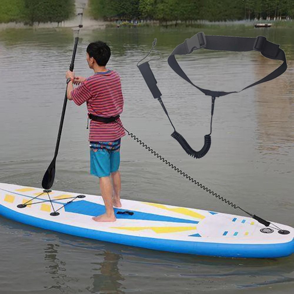 SUP Waist Coiled Leash Surfing Chest Strap Safety Hip Belt Leash
