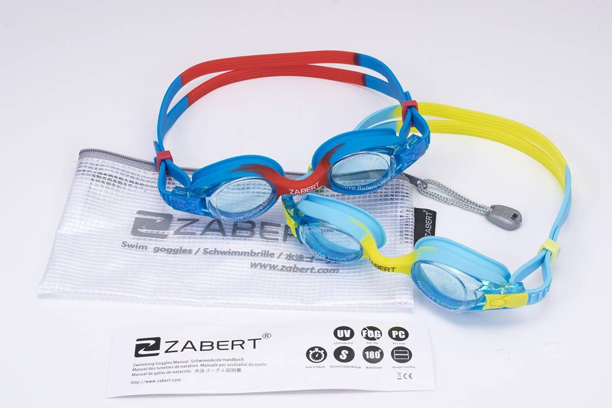 K20 Swimming Goggles for Kids Girls Boys Age 3-10 Years Old, Anti-fog 100% UV Pr