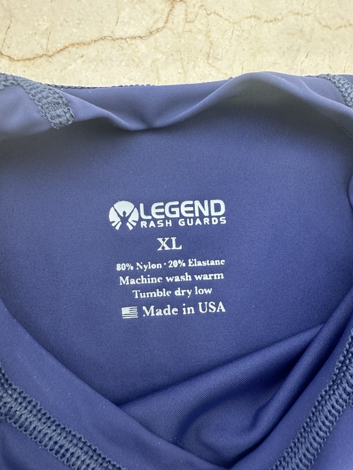 Legend Rash Guards Men’s Rash Guard Size XL In Blue – Nylon + Elastane
