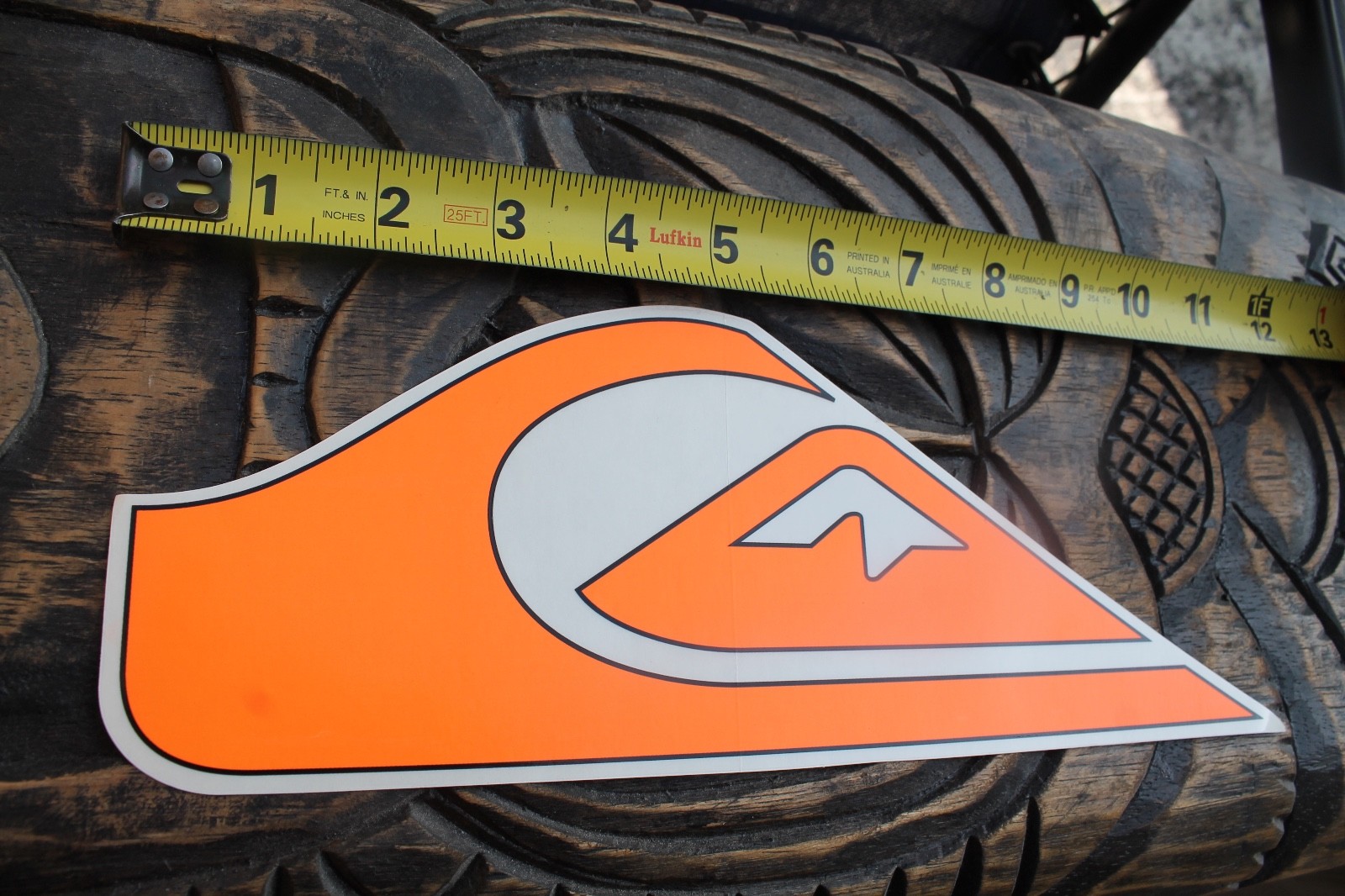 QUIKSILVER Surfboards Neon Orange Wave Mountain Logo Clear Retro Surfing STICKER