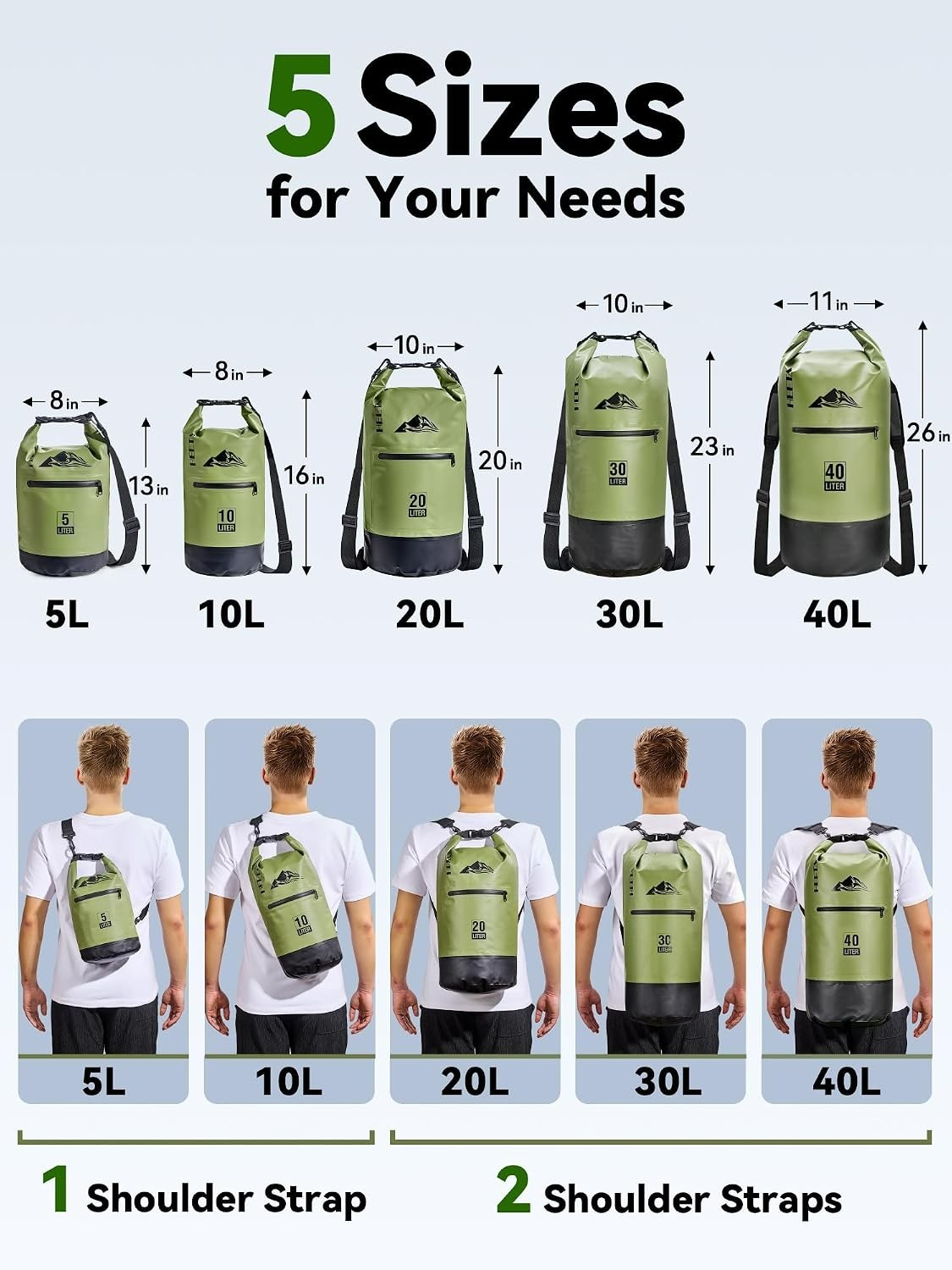 Versatile 10L Waterproof Dry Storage Bag with Zippered Pocket for Adventurers