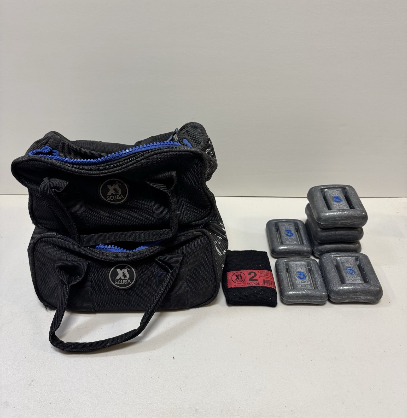 XS Scuba Weight Bags With Dive Weights USED (X9) LOT 28lbs