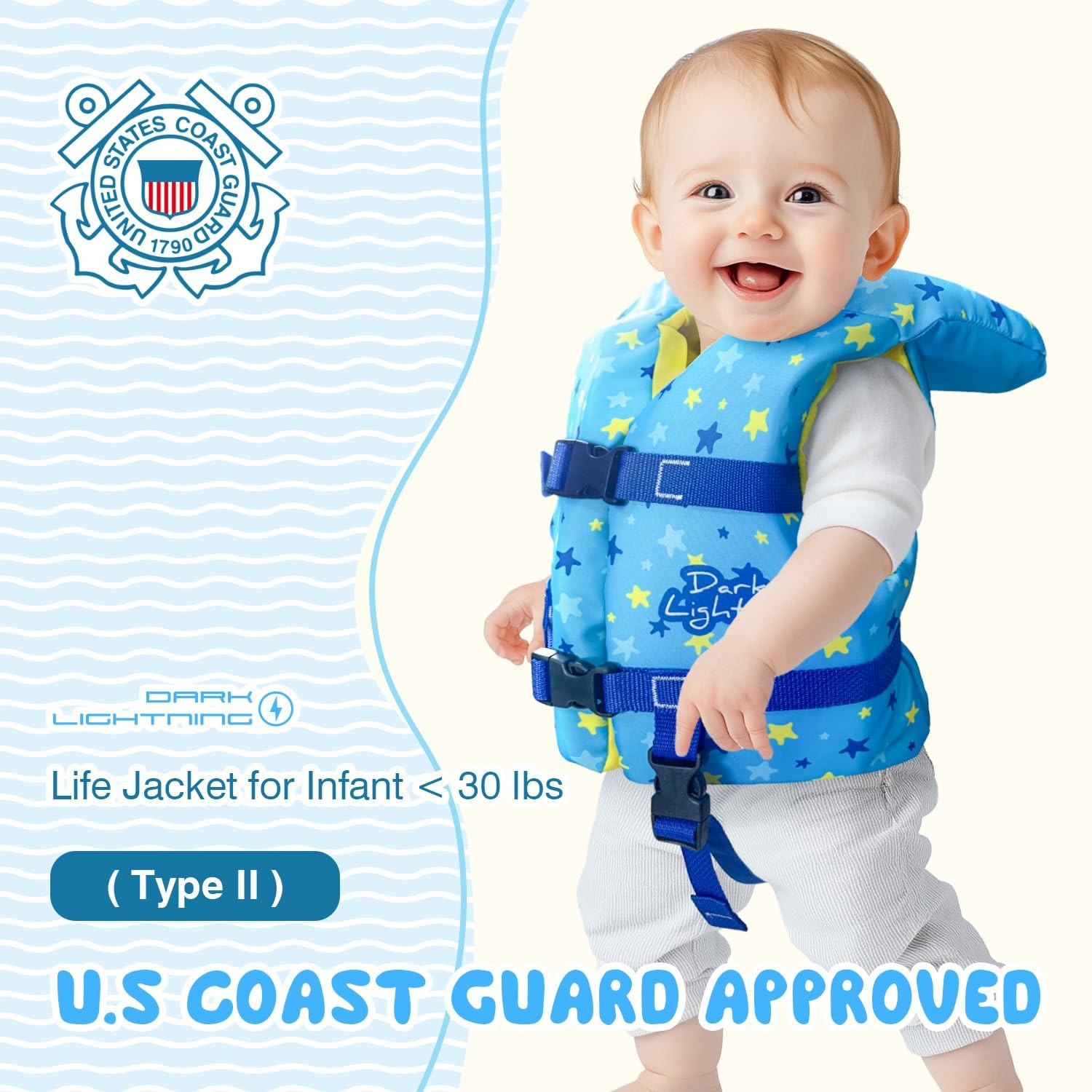 USCG Approved Life Jacket for Toddlers 1-3 Years Old, Swimming Pool Floats 20…
