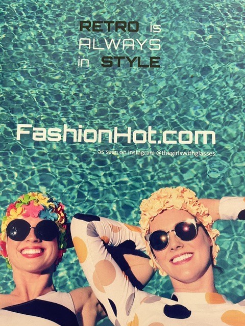 Fashy Retro Tan & Black Flowers Swim Cap Heavy Duty Rubber Hair Protection