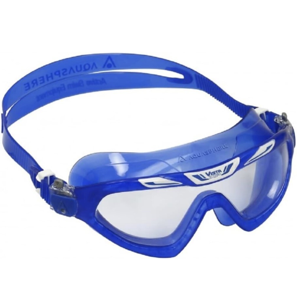 Aqua Sphere Vista XP Adult Swimming Goggle Blue/Clear Lens Made In Italy