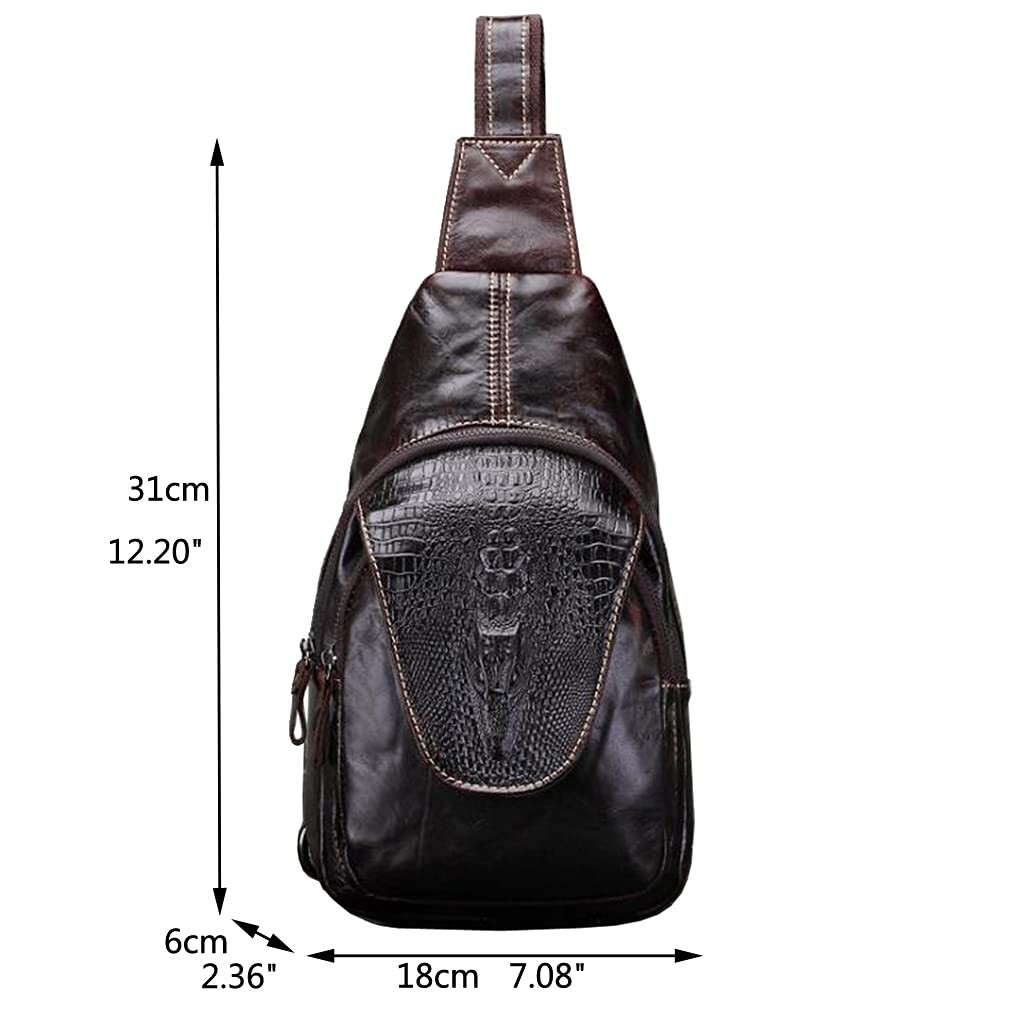 Leather Sling 18cm(W)x6cm(D)x31cm(H)(7.08″x2.36″x12.2″) approx;, #15coffee