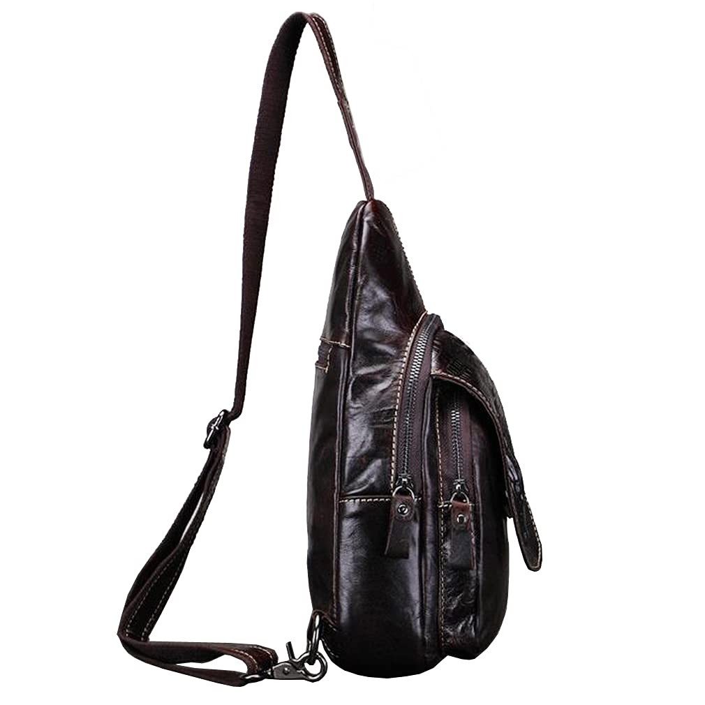 Leather Sling 18cm(W)x6cm(D)x31cm(H)(7.08″x2.36″x12.2″) approx;, #15coffee