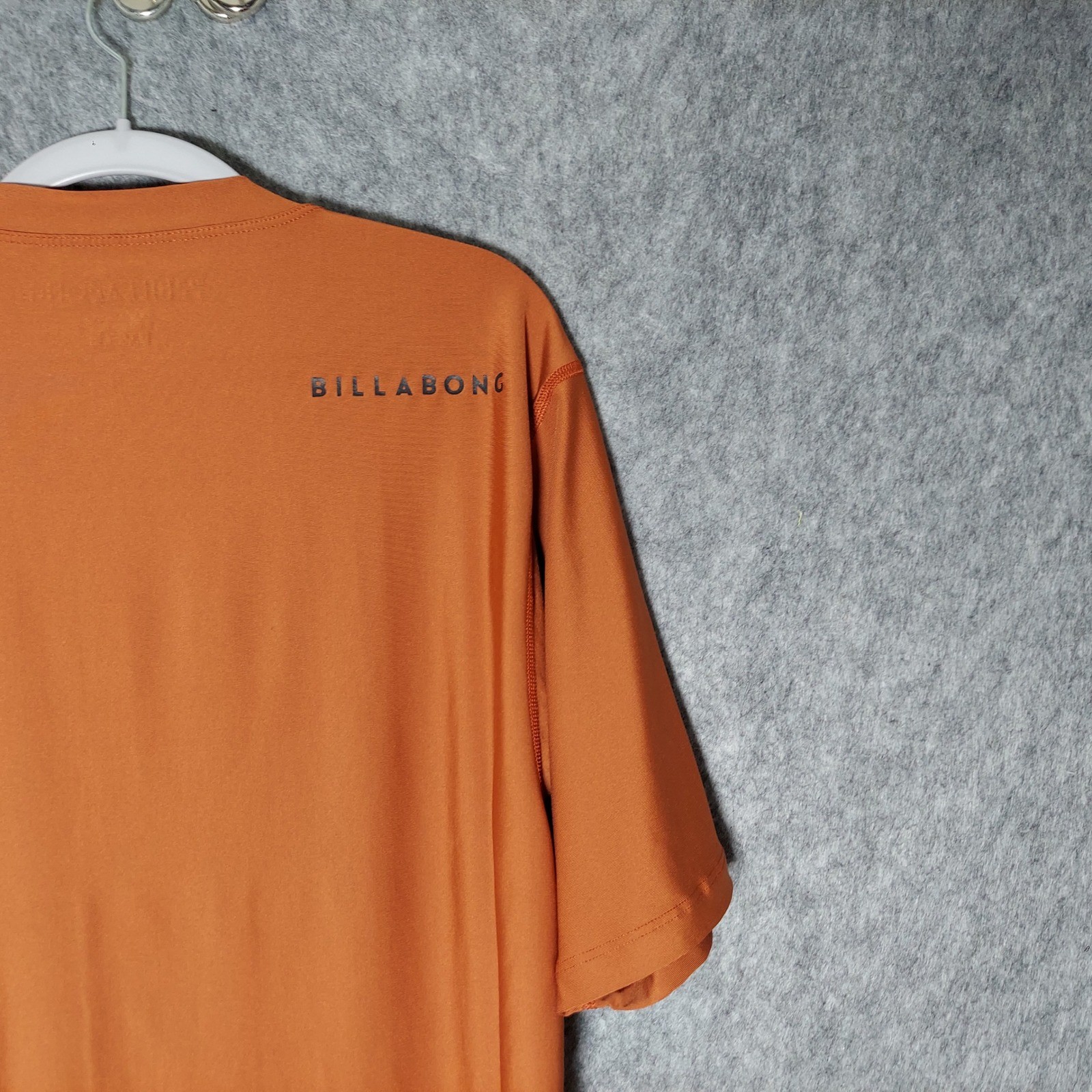 Billabong Mens Rash Guard XL Orange Coastal UPF 50+ Sun Protection Swim Shirt