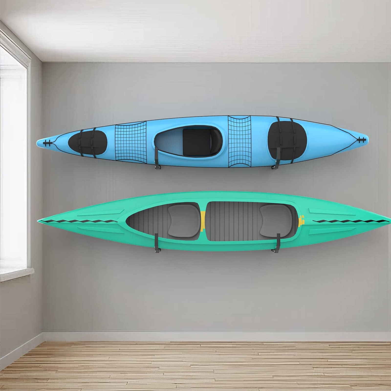 Wall Mount Kayak Storage Rack, Kayak Hooks for Garage Wall Hangers for Kayak,…