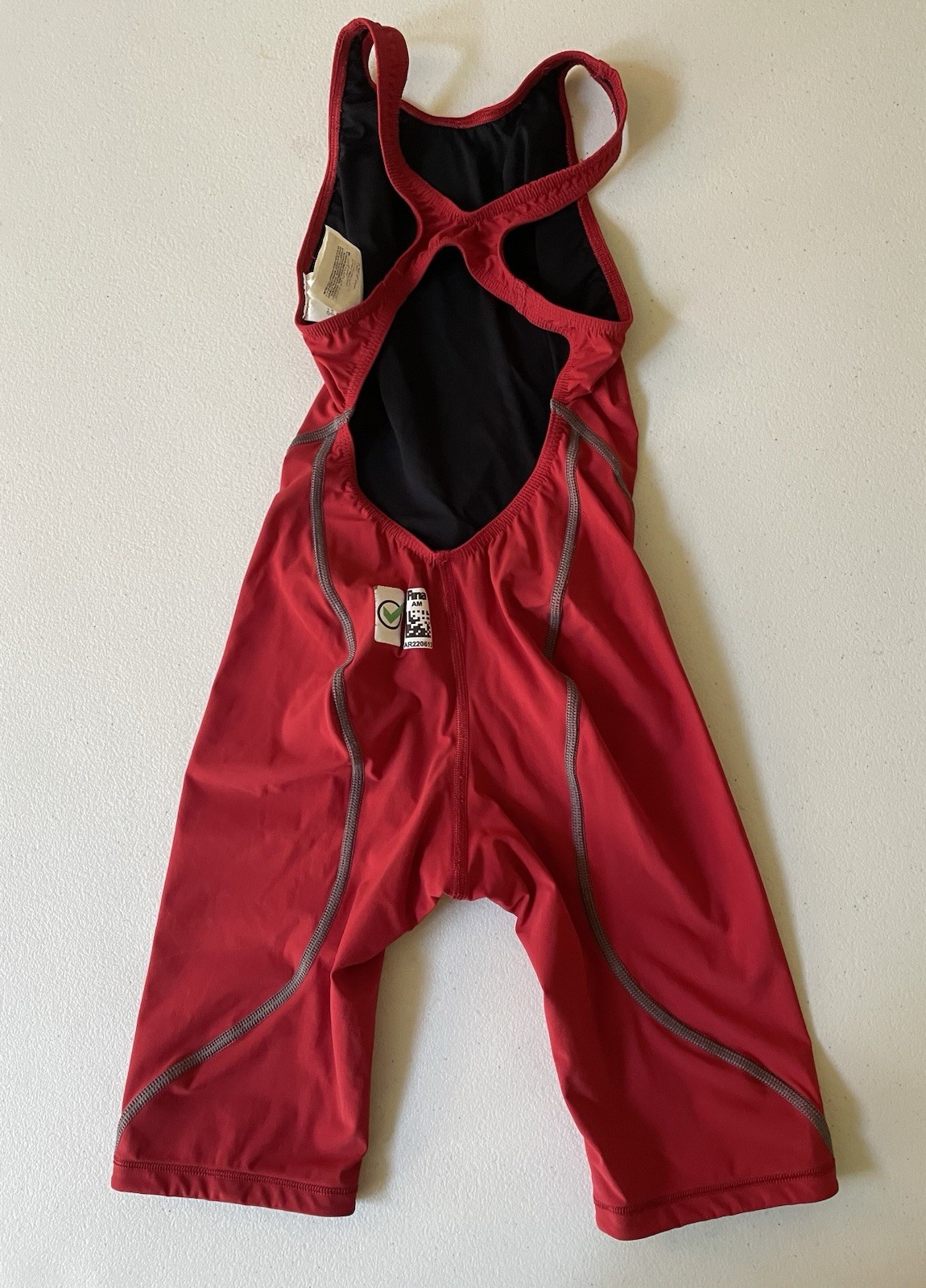 Arena Womens FINA Speedsuit Sz 26 Powerskin 2.0 Red Tech Swimsuit Knee Length