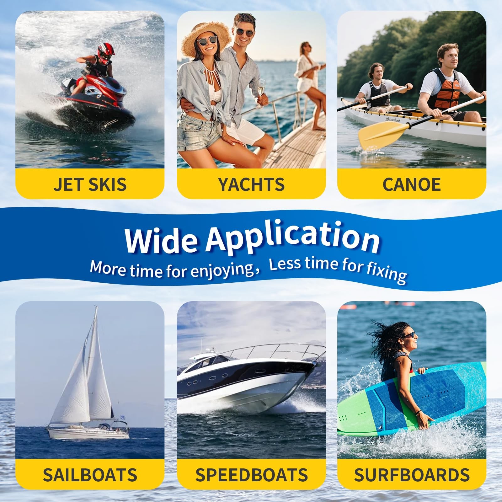 Quadence Fiberglass Boat Repair Kit, Marine Large, white