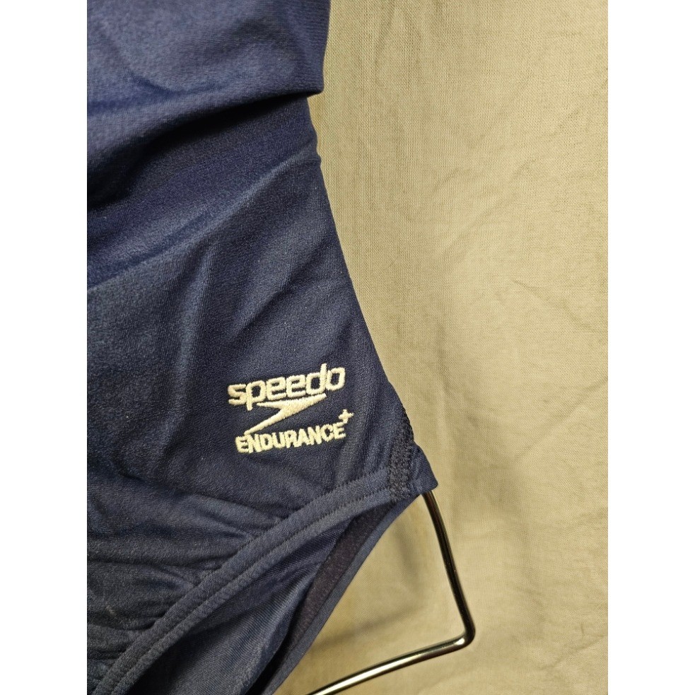 Speedo Endurance+ Womens Navy Blue Crossback One Piece Swimsuit Size 8/34