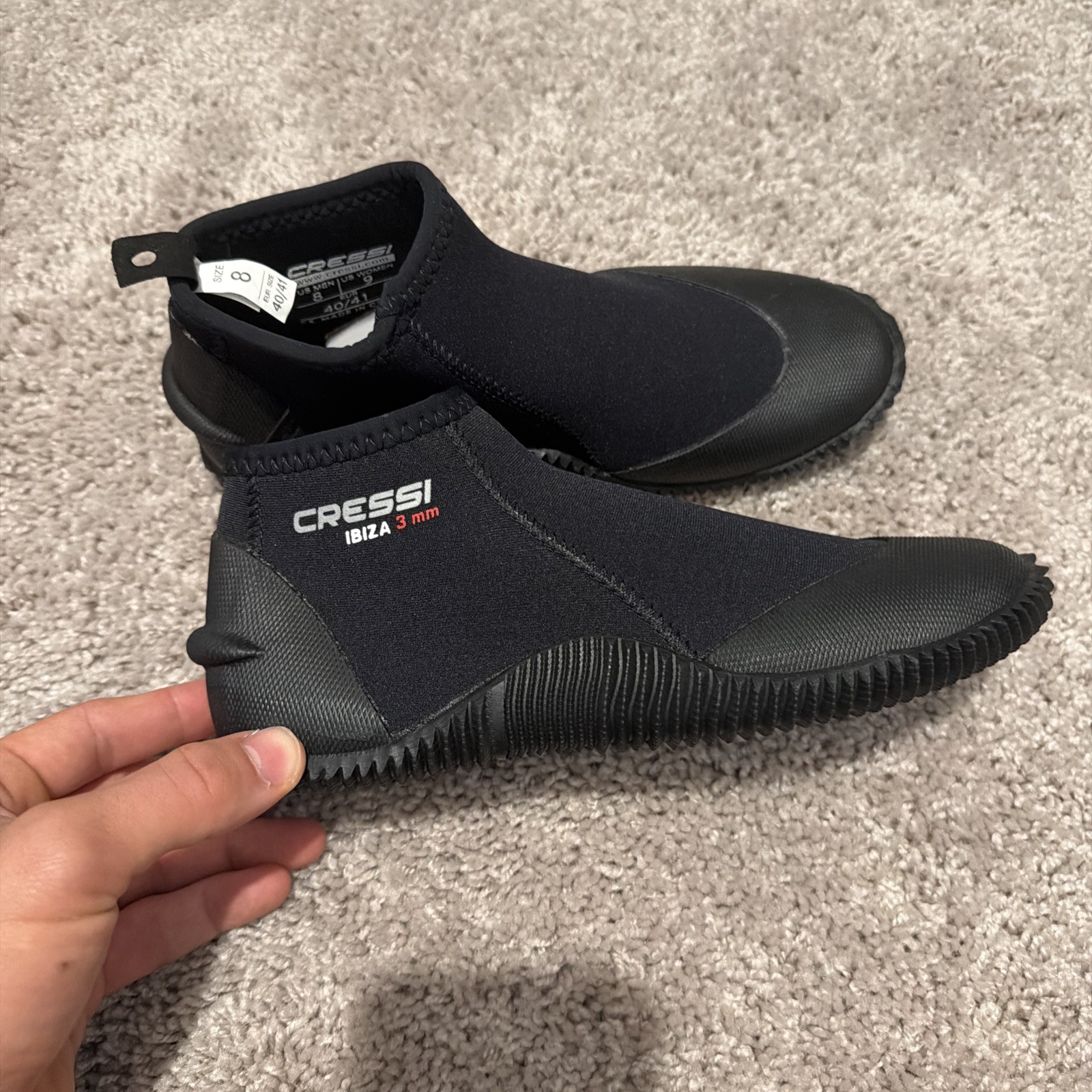 Cressi 3mm Ibiza Neoprene Diving Boots Men’s Size 8