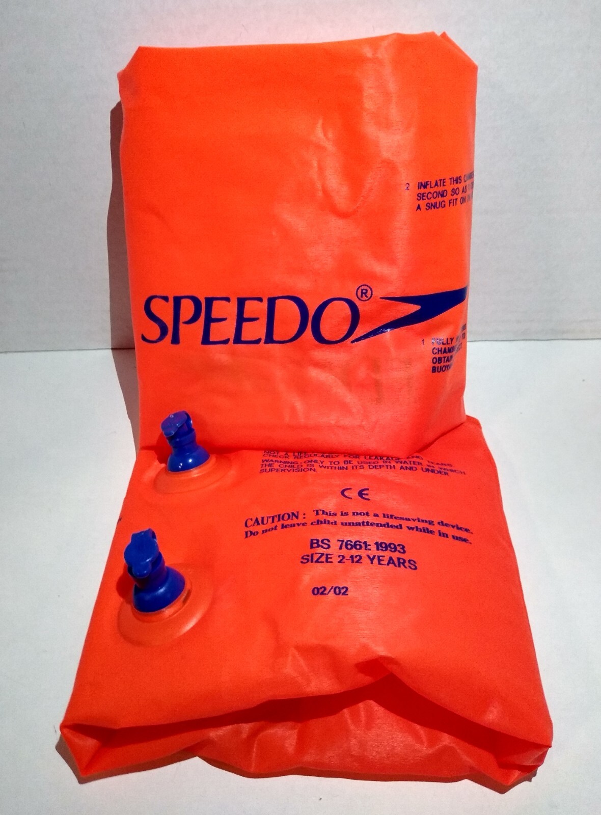 Speedo ORANGE Inflatable Arm Bands Kids Swim Floaties Wings Authentic age 2 – 12