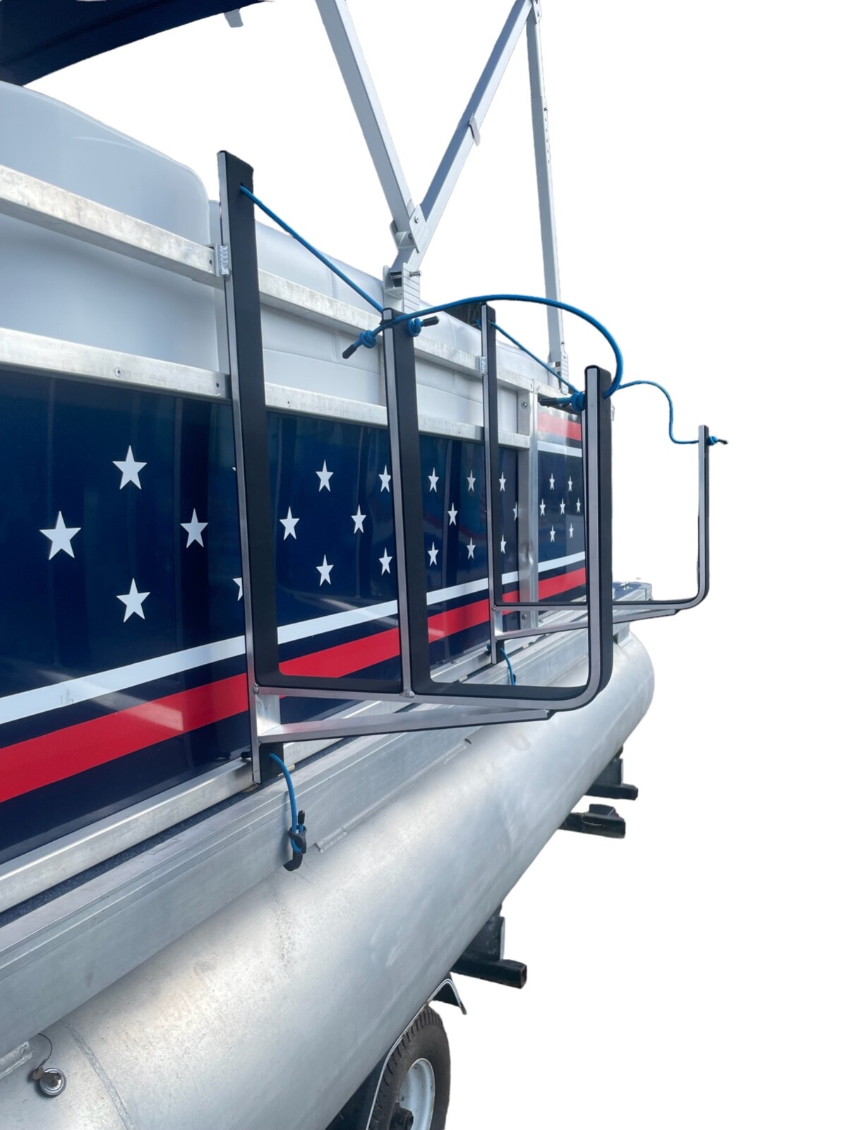 Pontoon Boat Dual Wake/Paddle Board Solution w/Storage Rack